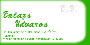 balazs udvaros business card